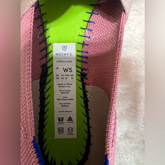 Rothy’s The Bow Point Flats Pink Knit Pointed Toe Size 5 EUC - Picture 8 of 9